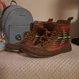 2568 Samosa Brown and Multicolor Patterned Boots Anthropologie